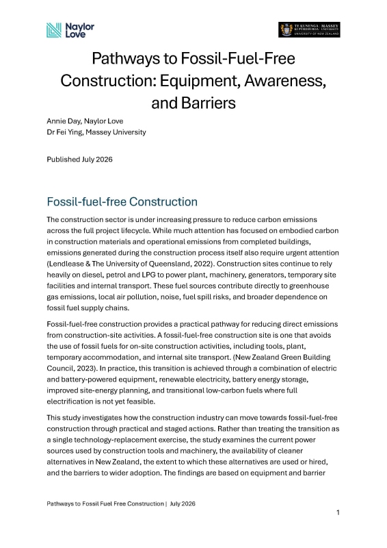 Pathways to Fossil-Fuel-Free Construction - Naylor Love, Massey University_Page_1